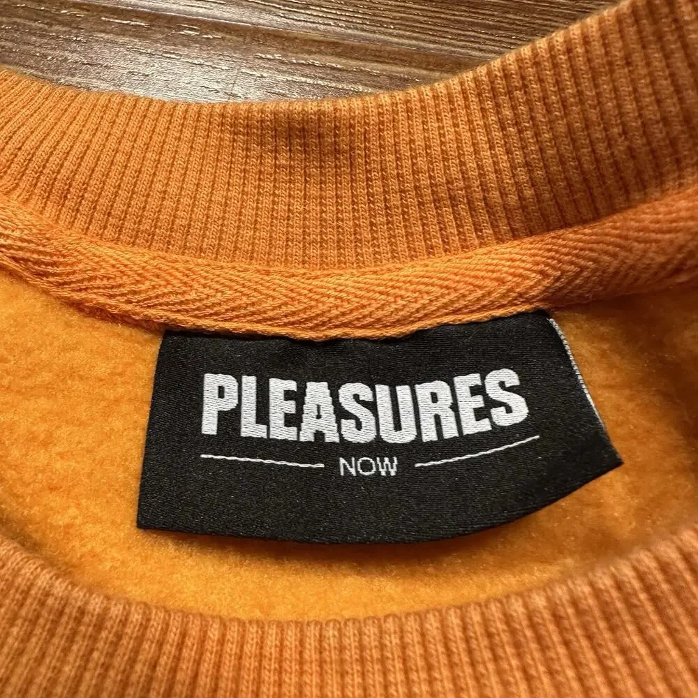 Pleasures Oversized Sweatshirt Mens S Orange Pullover Sweater Relaxed Fit City